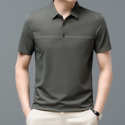 Ahlsentop™ Herren-Kurzarm-T-Shirt aus Eisseide, Herren-Revers-Poloshirt