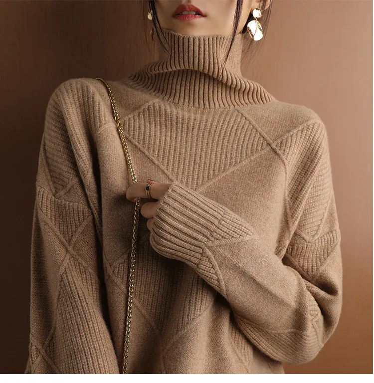 Rollkragenpullover aus Kaschmir für Damen