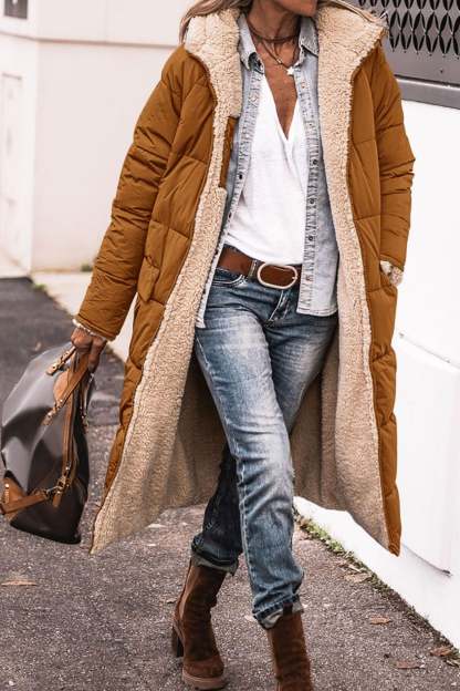 Eleganter einfarbiger Baumwoll-Cardigan-Mantel