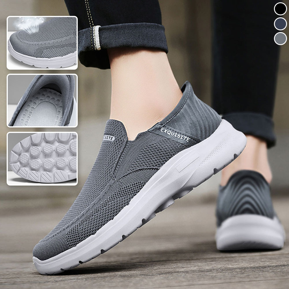 AHLSENTOP Herren-Slip-On-Freizeitschuhe, atmungsaktive Mesh-Walking-Schuhe
