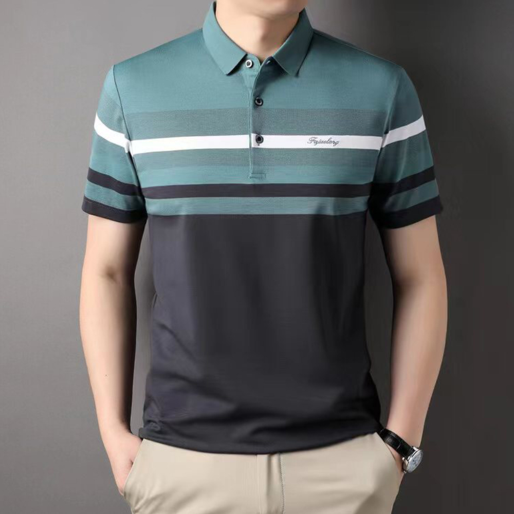 Ahlsentop™ Neues Jugend-Poloshirt mit gestreiftem Revers für Herren
