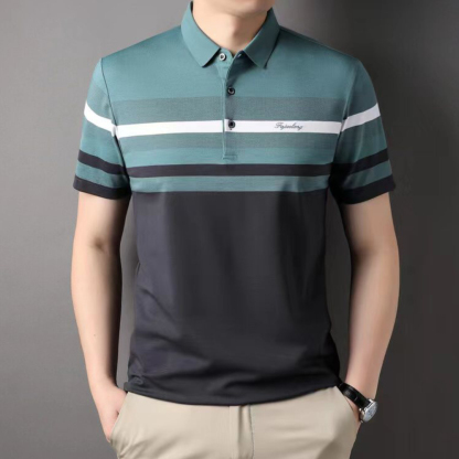 Ahlsentop™ Neues Jugend-Poloshirt mit gestreiftem Revers für Herren