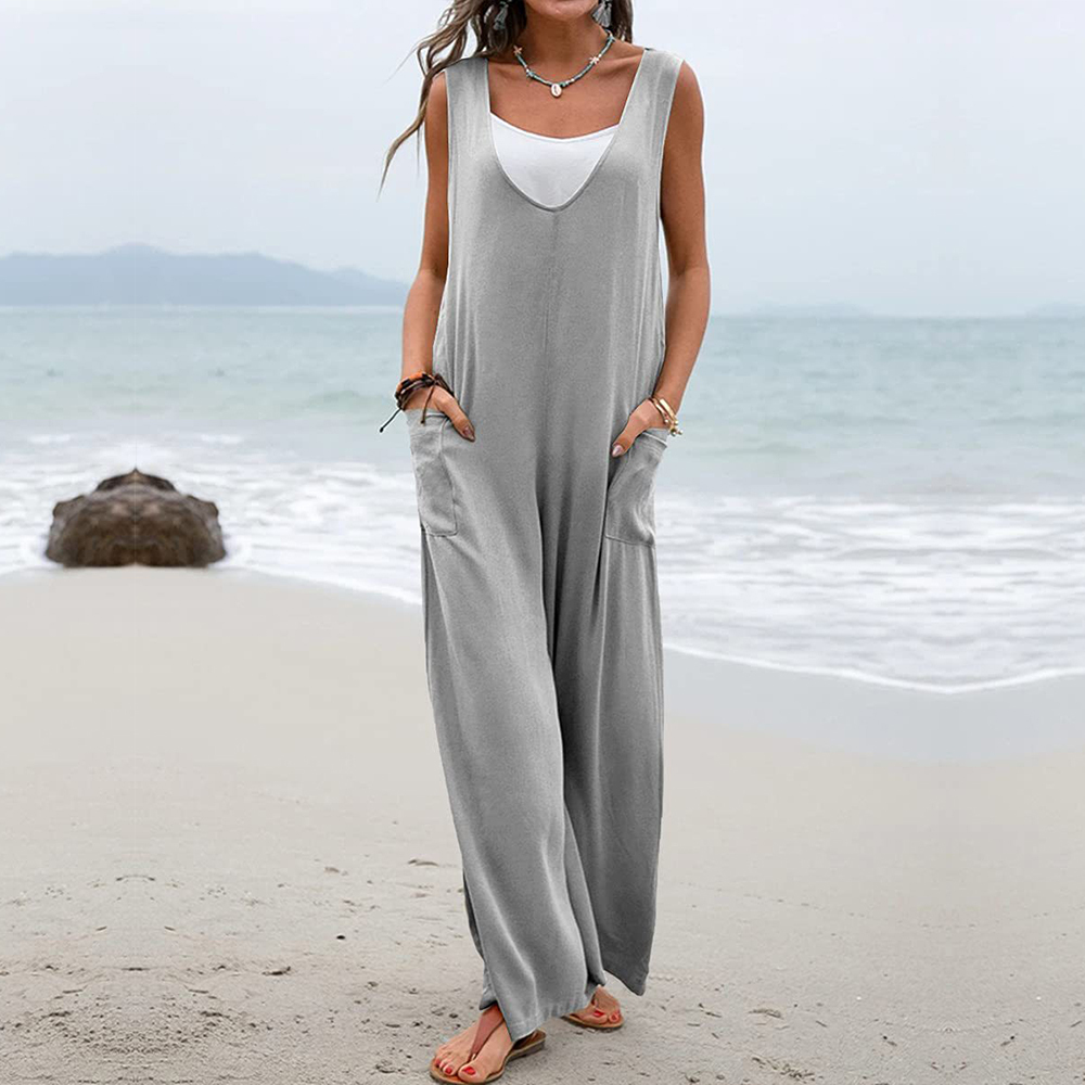 AHLSENTOP™ Ärmelloser, lockerer Sommer-Overall für Damen
