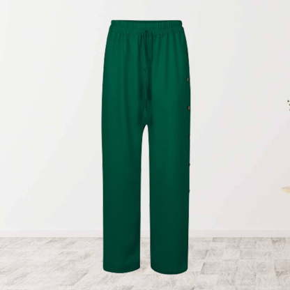 AHLSENTOP Modische Damen-Hose mit elastischem Bund und lockerem, geknöpftem weitem Bein