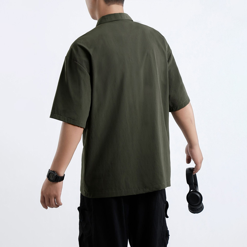 Ahlsentop™ Sommer Herren Revers Reißverschlusstasche lose Poloshirt Kurzarm