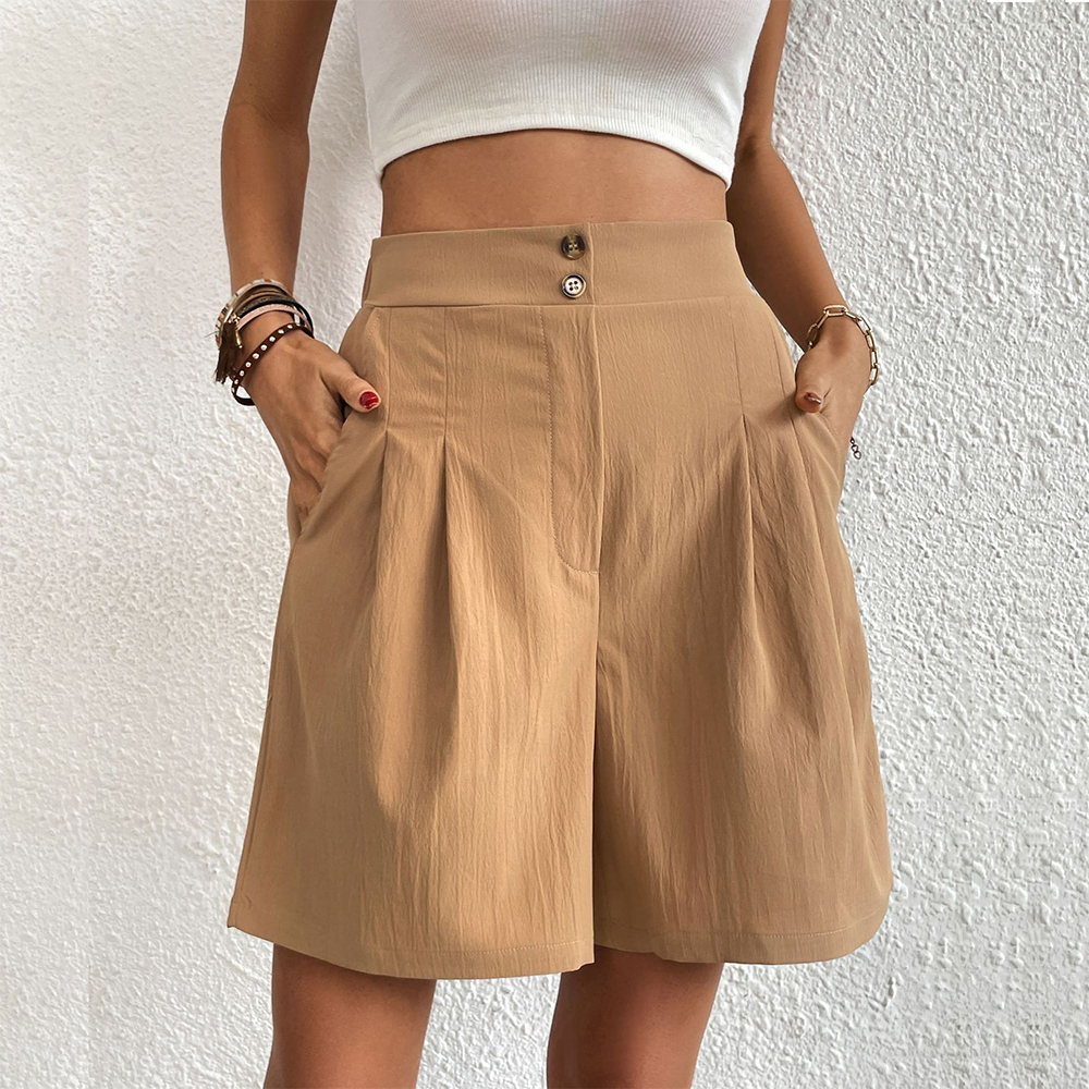 AHLSENTOP Neue Damenshorts mit hoher Taille und weitem Bein