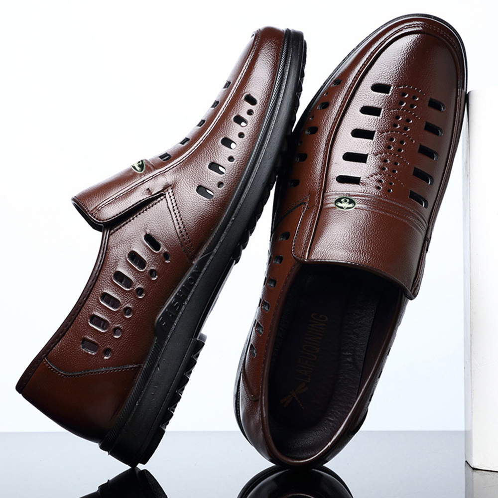 Ahlsentop Sommer-Slip-on-Hohllederschuhe für Herren