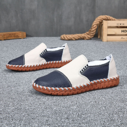 Ahlsentop Handgefertigte Herren-Slipper aus Leder