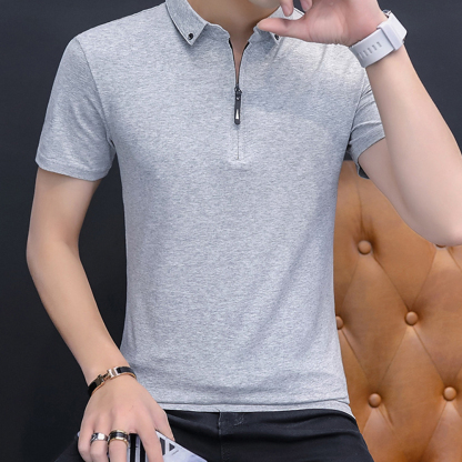 Ahlsentop™ Slim-Fit-Poloshirt für Herren mit Reverskragen und Reißverschluss