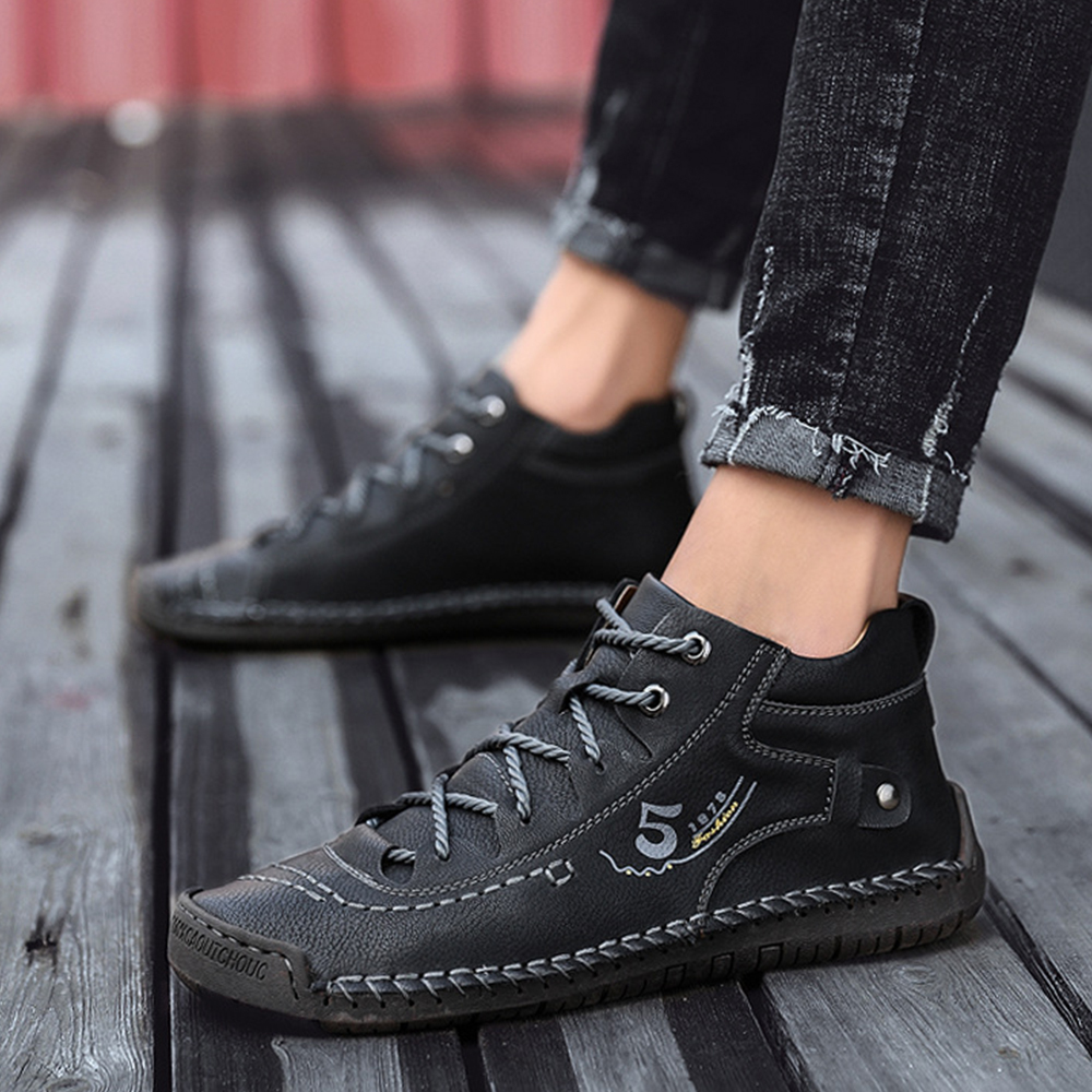 Ahlsentop Handgenähte britische Freizeitstiefel für Herren im Herbst