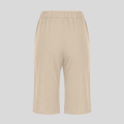 AHLSENTOP™ Lockere Sommerhose für Damen mit Kordelzug aus Baumwolle und Leinen