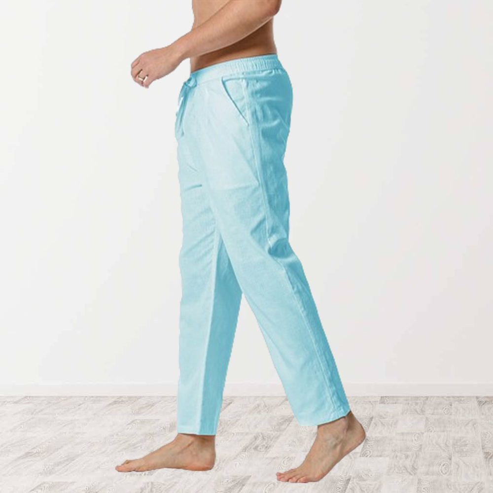 Ahlsentop™ Neue einfarbige, mittelhohe, gerade Nine-Point-Hose für Herren