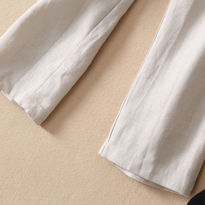 AHLSENTOP Sommerliche Damen-Leinen-lose, lässige, gerade Hose
