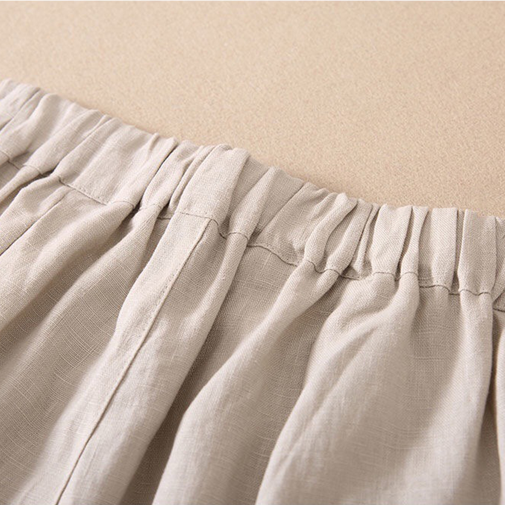 AHLSENTOP Sommerliche Damen-Leinen-lose, lässige, gerade Hose