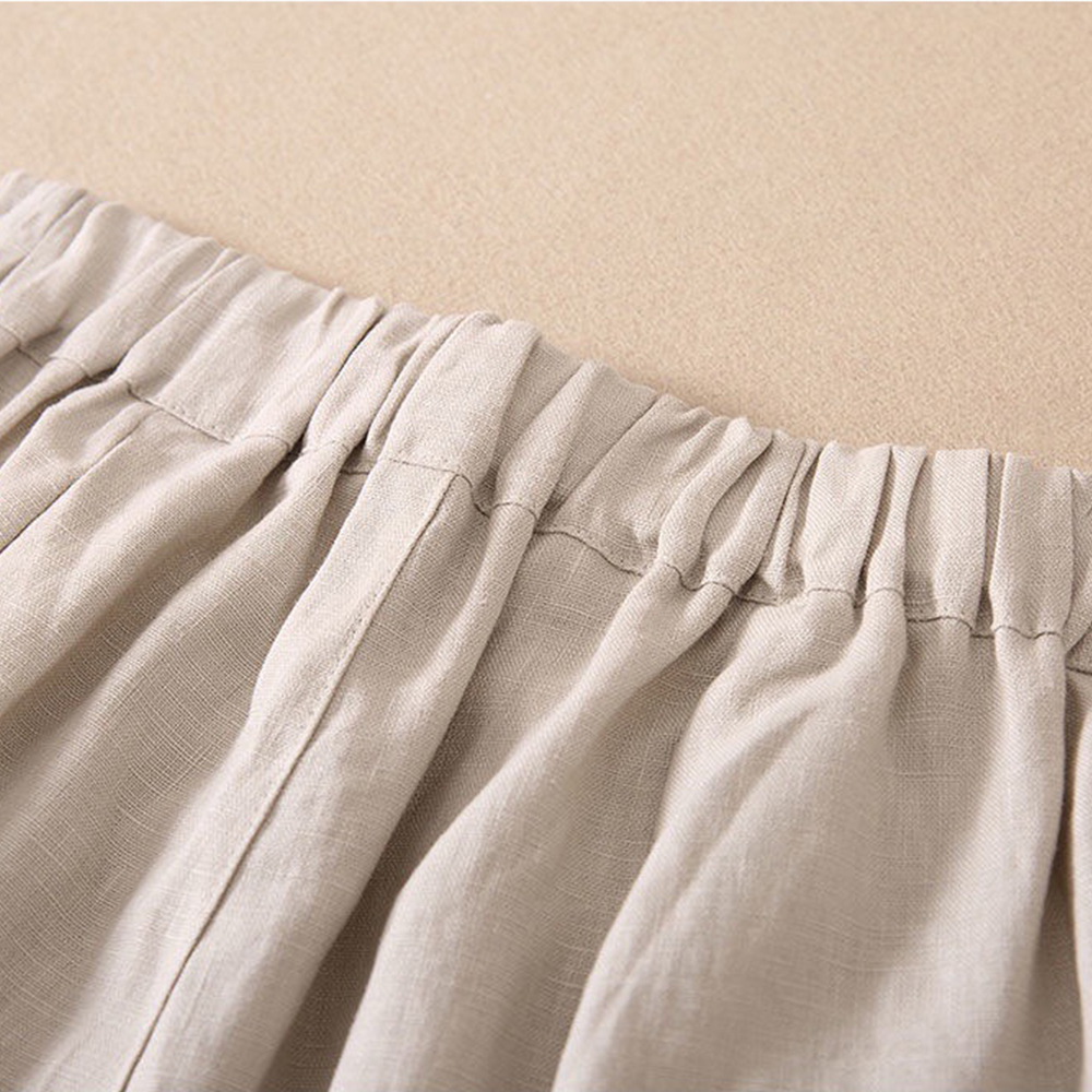 AHLSENTOP Sommerliche Damen-Leinen-lose, lässige, gerade Hose