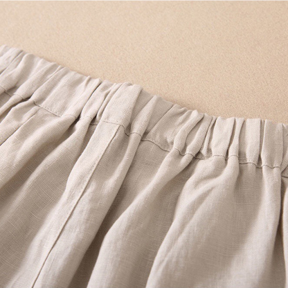 AHLSENTOP Sommerliche Damen-Leinen-lose, lässige, gerade Hose
