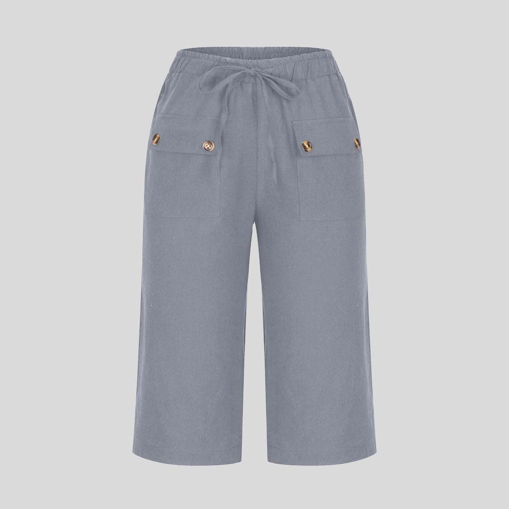 AHLSENTOP™ Lockere Sommerhose für Damen mit Kordelzug aus Baumwolle und Leinen