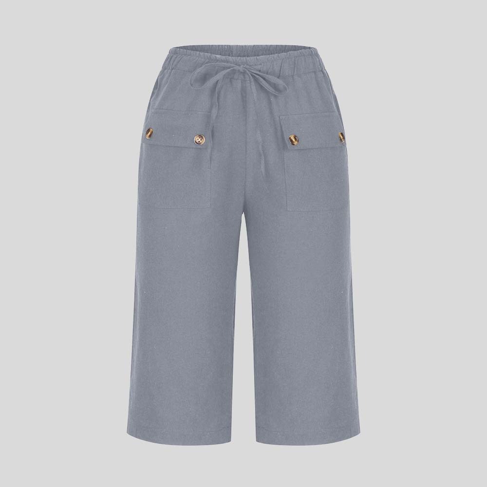 AHLSENTOP™ Lockere Sommerhose für Damen mit Kordelzug aus Baumwolle und Leinen
