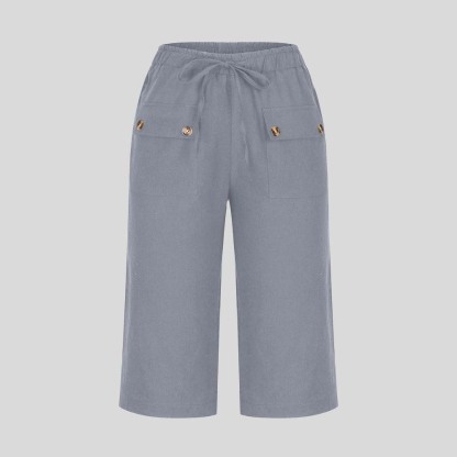 AHLSENTOP™ Lockere Sommerhose für Damen mit Kordelzug aus Baumwolle und Leinen