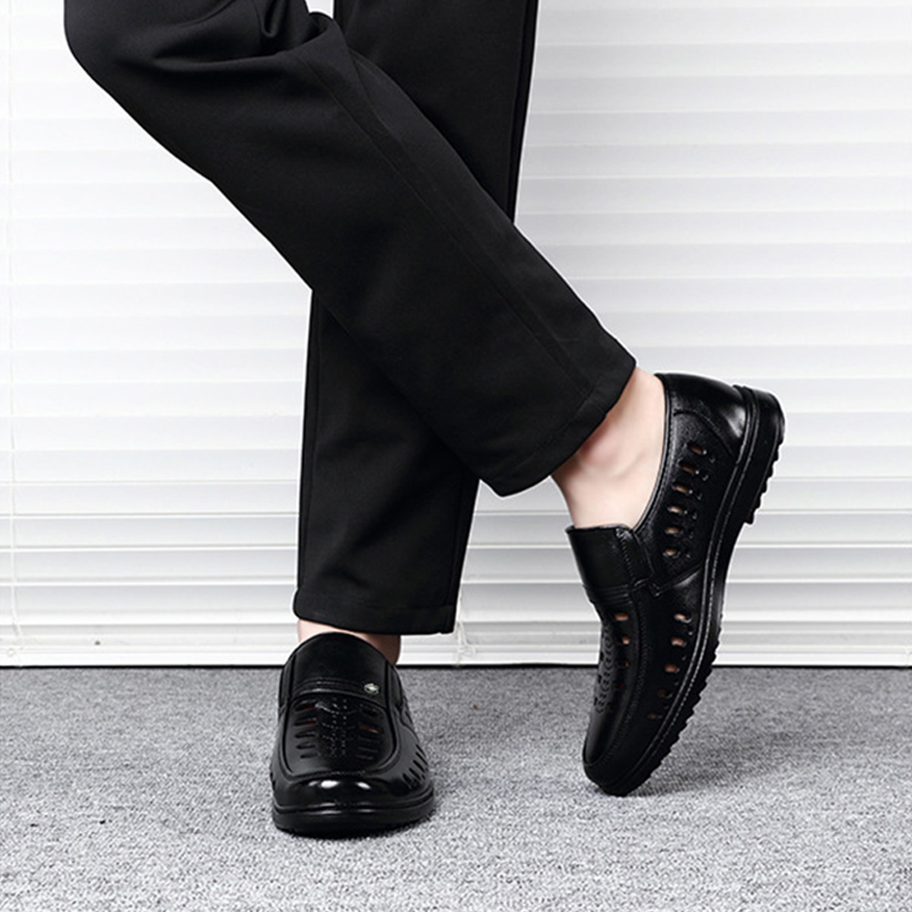 Ahlsentop Sommer-Slip-on-Hohllederschuhe für Herren