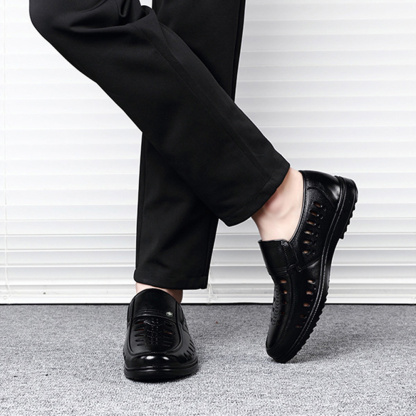 Ahlsentop Sommer-Slip-on-Hohllederschuhe für Herren