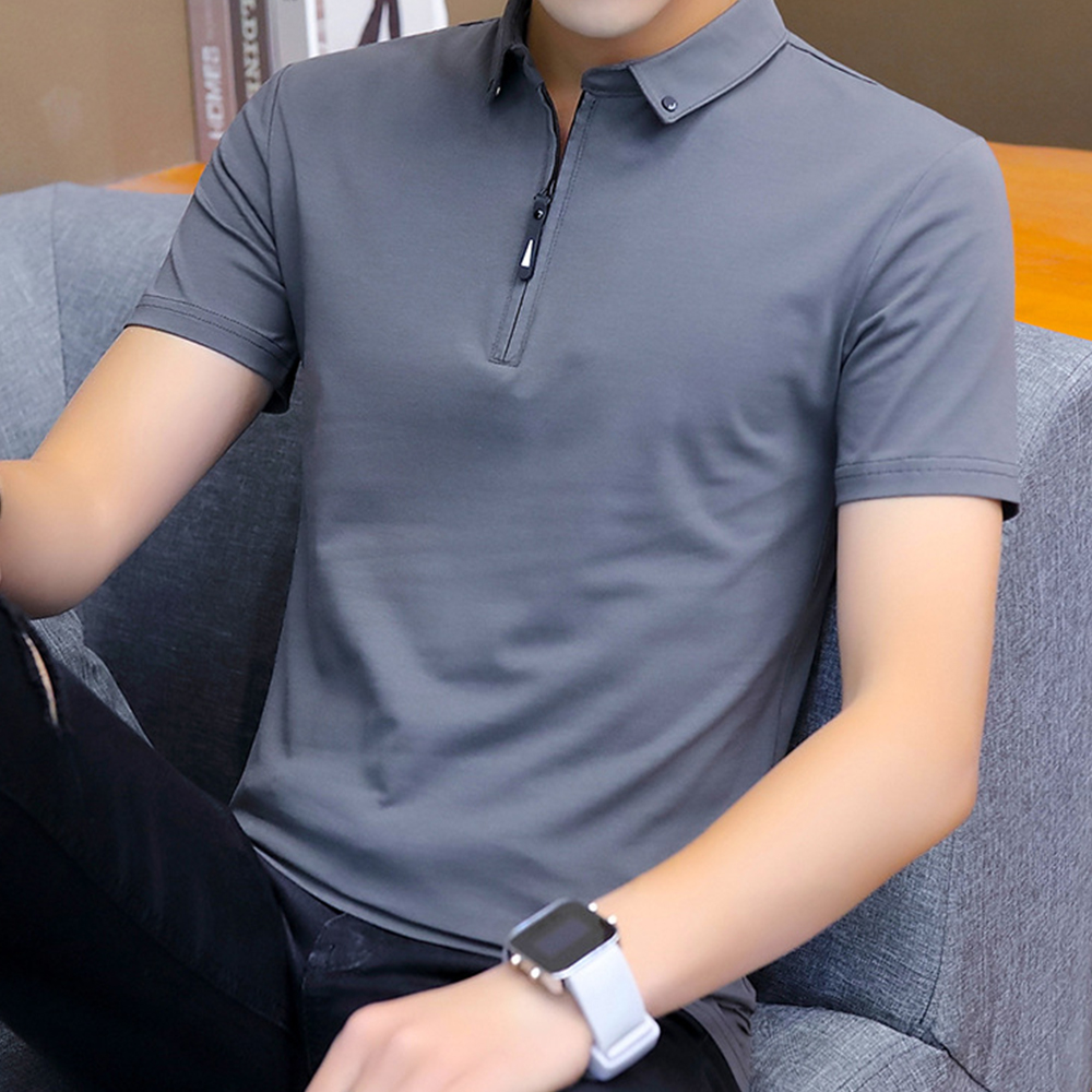 Ahlsentop™ Slim-Fit-Poloshirt für Herren mit Reverskragen und Reißverschluss