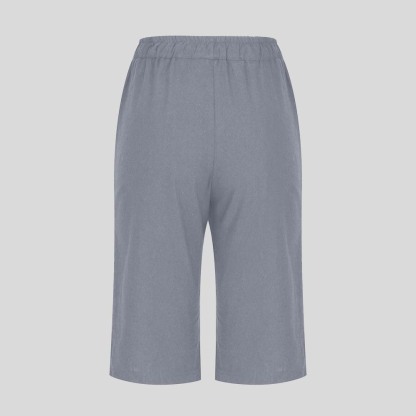 AHLSENTOP™ Lockere Sommerhose für Damen mit Kordelzug aus Baumwolle und Leinen