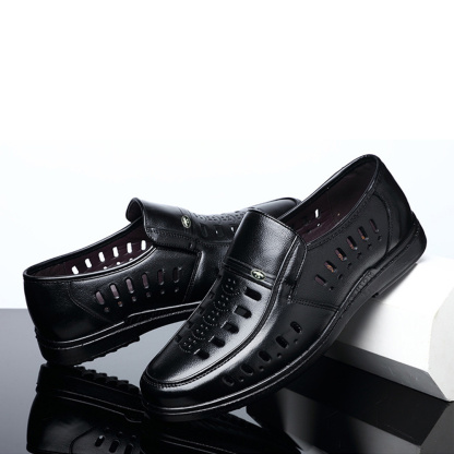 Ahlsentop Sommer-Slip-on-Hohllederschuhe für Herren