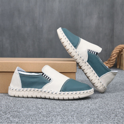 Ahlsentop Handgefertigte Herren-Slipper aus Leder