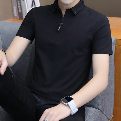 Ahlsentop™ Slim-Fit-Poloshirt für Herren mit Reverskragen und Reißverschluss