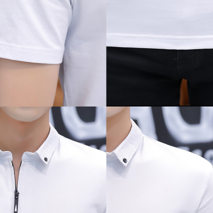 Ahlsentop™ Slim-Fit-Poloshirt für Herren mit Reverskragen und Reißverschluss