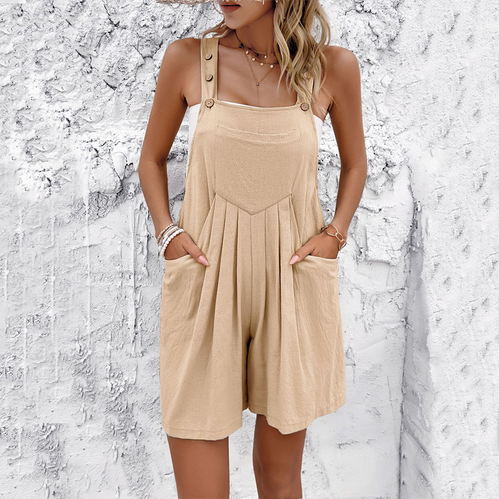 AHLSENTOP Neue lässige Damen-Taschen-Overall-Shorts für Frühling und S