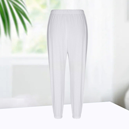 AHLSENTOP™ Geknöpfte Damenhose mit weitem Bein aus Baumwolle und Leinen
