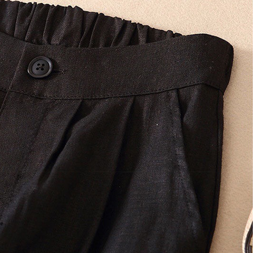 AHLSENTOP Sommerliche Damen-Leinen-lose, lässige, gerade Hose