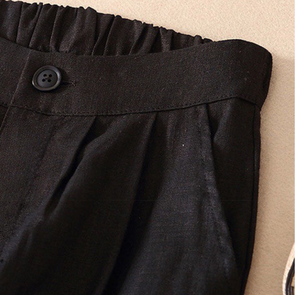 AHLSENTOP Sommerliche Damen-Leinen-lose, lässige, gerade Hose