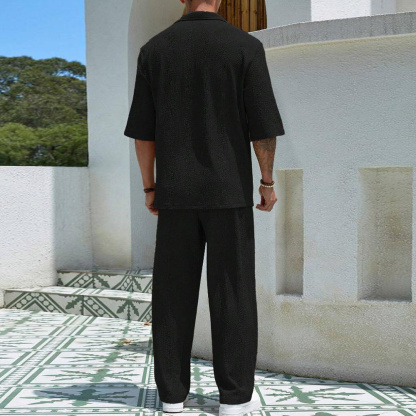 AHLSENTOP™ Lockerer, lässiger Herren-Hosenanzug mit kurzen Ärmeln