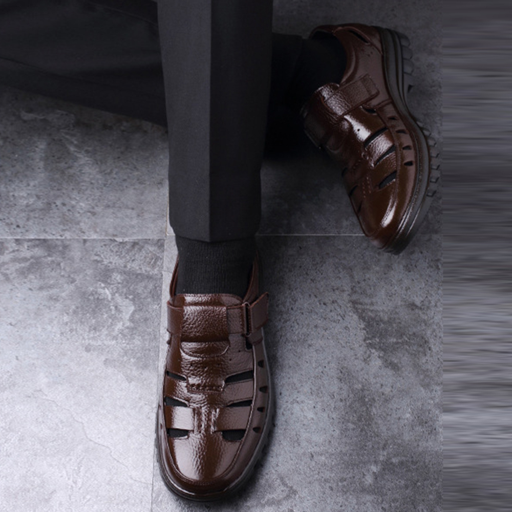Ahlsentop Herren-Sneaker aus Skelettleder mit Klettverschluss