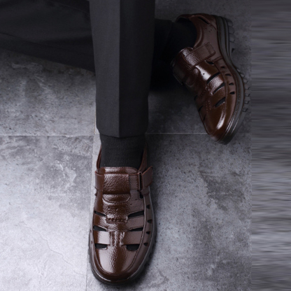 Ahlsentop Herren-Sneaker aus Skelettleder mit Klettverschluss