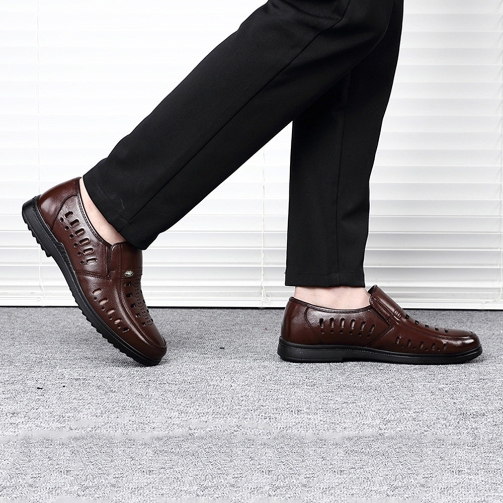 Ahlsentop Sommer-Slip-on-Hohllederschuhe für Herren