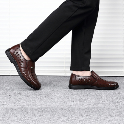 Ahlsentop Sommer-Slip-on-Hohllederschuhe für Herren