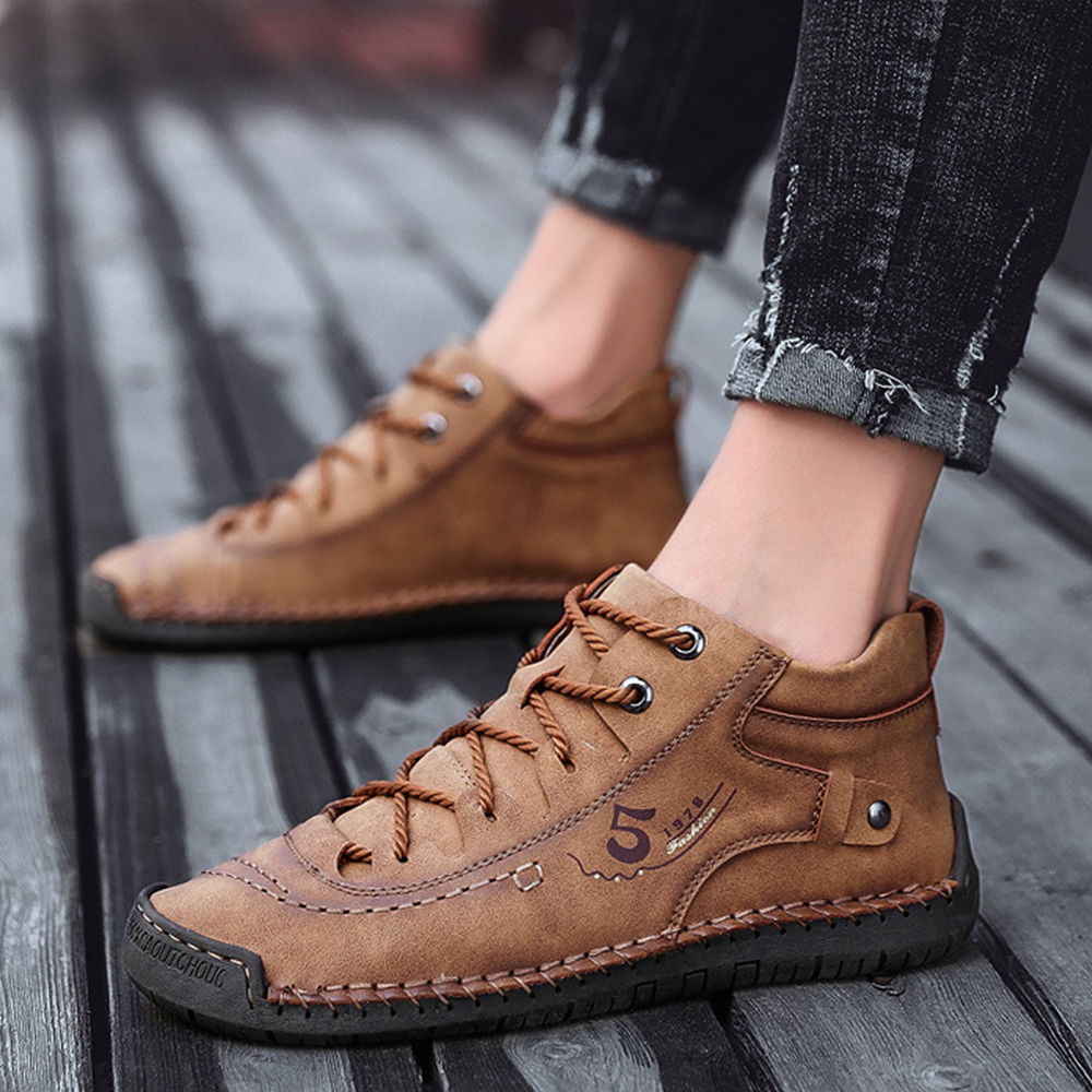 Ahlsentop Handgenähte britische Freizeitstiefel für Herren im Herbst