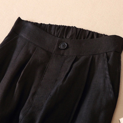 AHLSENTOP Sommerliche Damen-Leinen-lose, lässige, gerade Hose