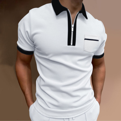 AHLSENTOP Neues, einfarbiges, lässiges Kurzarm-POLO-Shirt für Herren