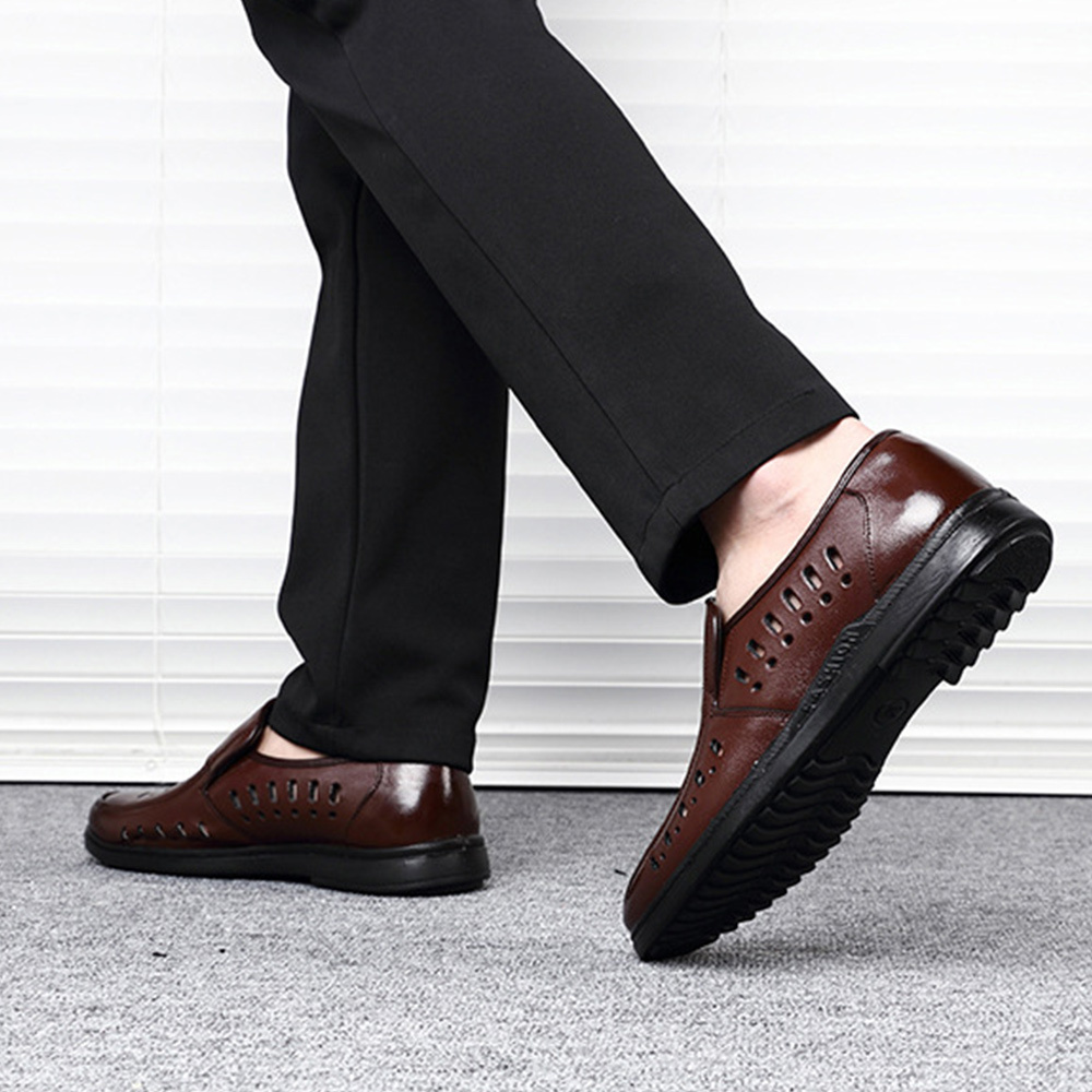 Ahlsentop Sommer-Slip-on-Hohllederschuhe für Herren