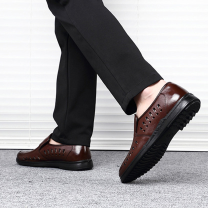 Ahlsentop Sommer-Slip-on-Hohllederschuhe für Herren