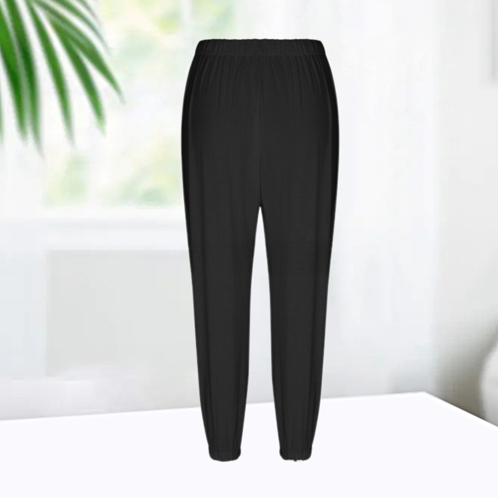 AHLSENTOP™ Geknöpfte Damenhose mit weitem Bein aus Baumwolle und Leinen