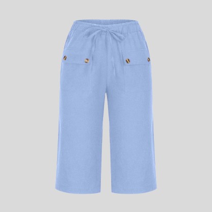 AHLSENTOP™ Lockere Sommerhose für Damen mit Kordelzug aus Baumwolle und Leinen