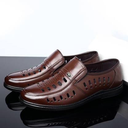 Ahlsentop Sommer-Slip-on-Hohllederschuhe für Herren