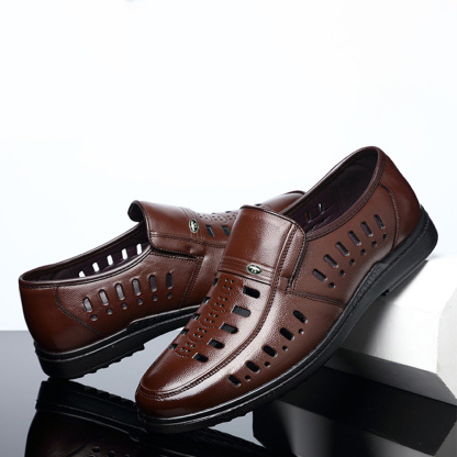 Ahlsentop Sommer-Slip-on-Hohllederschuhe für Herren