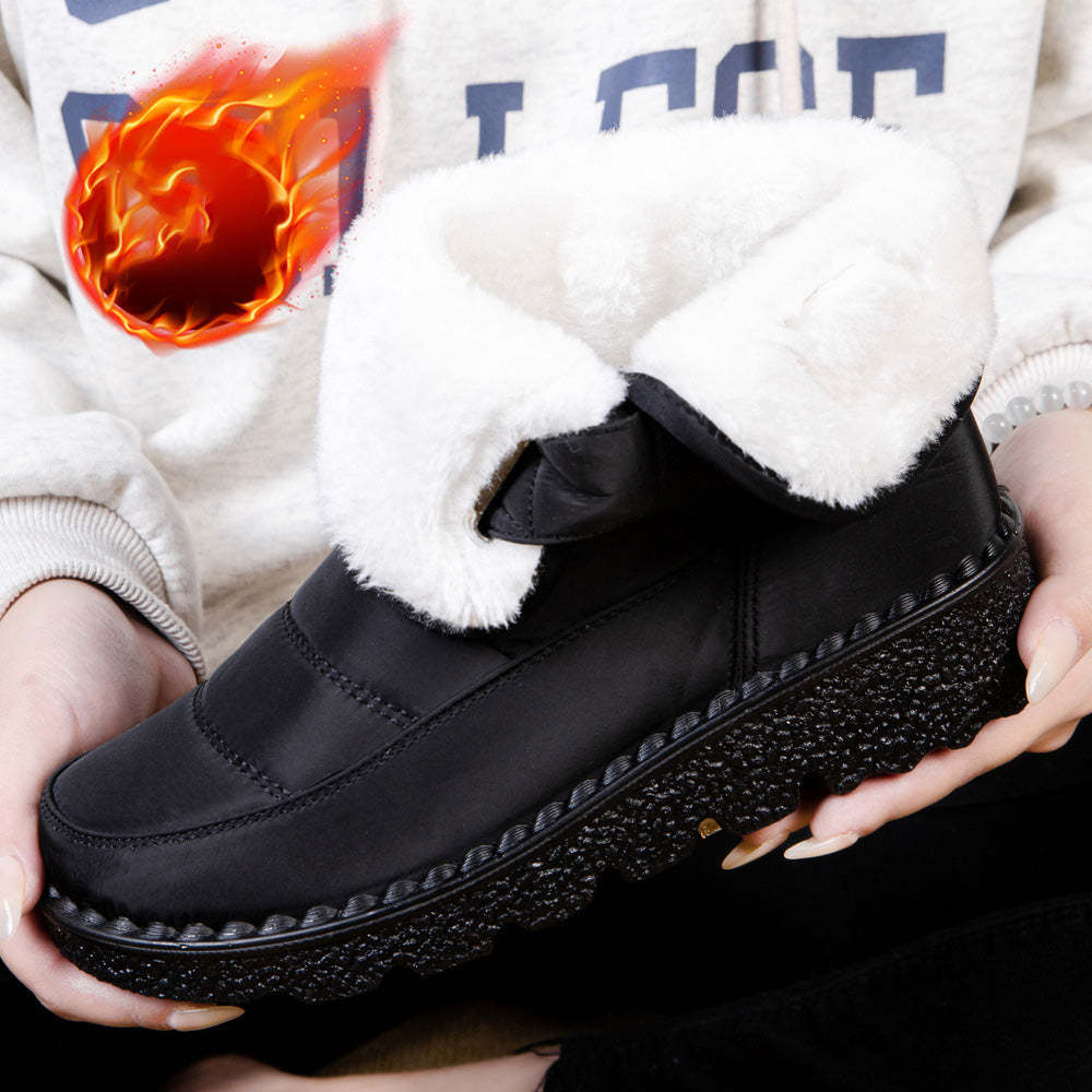 Ahlsentop Wasserdichte Damen-Schneestiefel mit Klettverschluss